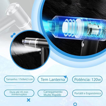 Aspiradora de Polvo Portátil Automotriz Recargable – Mini Aspiradora Inalámbrica USB para Auto y Hogar