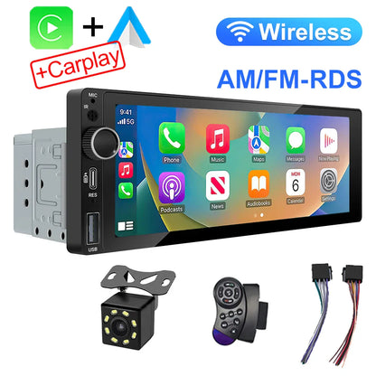Pantalla Multimedia 1 DIN IPS 6.9” con CarPlay y Android Auto