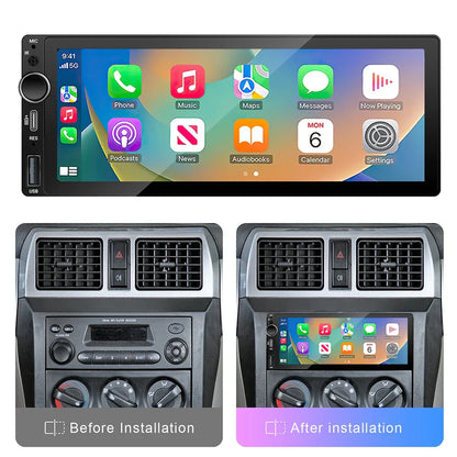 Pantalla Multimedia 1 DIN IPS 6.9” con CarPlay y Android Auto