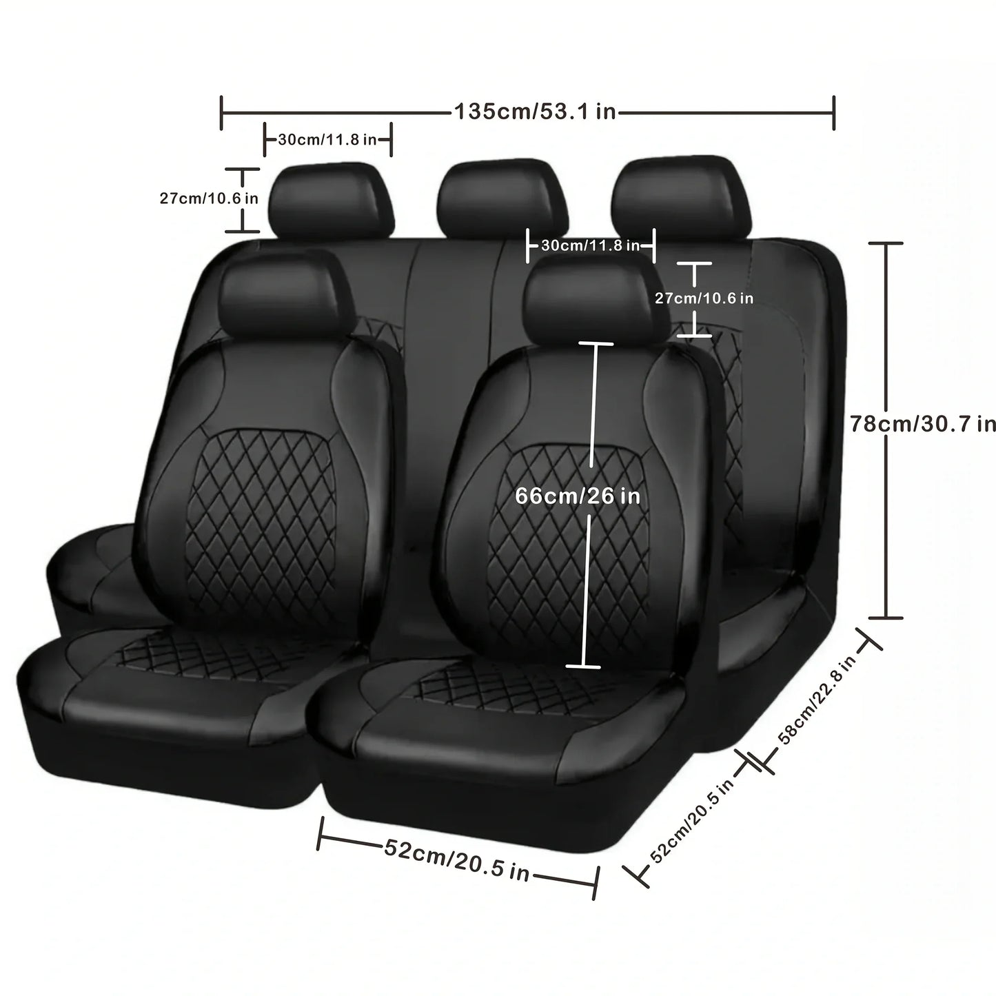 Fundas de Asientos de Cuero PU para Auto – Juego Completo Universal