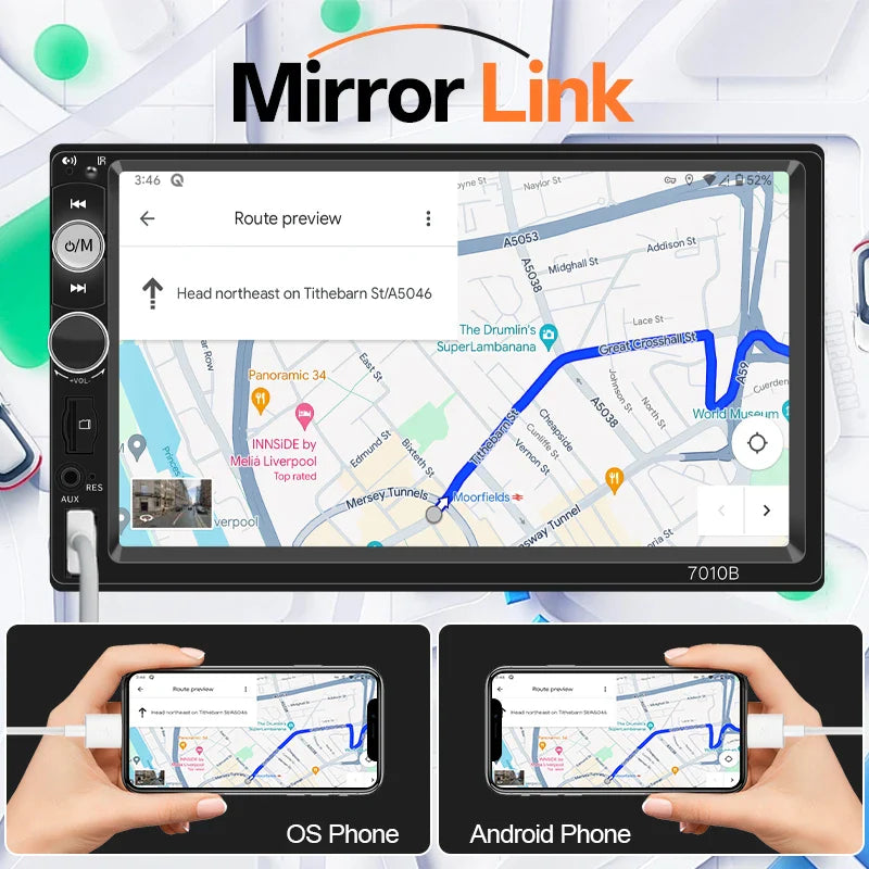Pantalla Multimedia 7” para Auto con Android Auto y Apple CarPlay