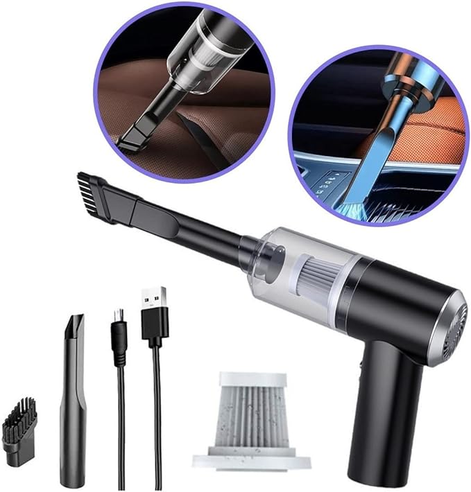 Aspiradora de Polvo Portátil Automotriz Recargable USB para coche y hogar